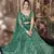 Appealing Light rama green thread and sequins embroidered net semi stitched lehenga