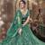 Appealing Light rama green thread and sequins embroidered net semi stitched lehenga