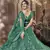 Appealing Light rama green thread and sequins embroidered net semi stitched lehenga