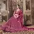 Engaging Maroon thread and sequins embroidered net semi stitched lehenga