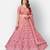 Colorful Pink embroidered net semi stitched lehenga