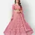 Colorful Pink embroidered net semi stitched lehenga