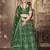 Dazzling Bottel Green thread and sequins embroidered net semi stitched lehenga