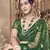 Dazzling Bottel Green thread and sequins embroidered net semi stitched lehenga