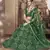Dazzling Bottel Green thread and sequins embroidered net semi stitched lehenga