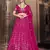 Alluring Rani pink thread and sequins embroidered net semi stitched lehenga