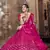 Alluring Rani pink thread and sequins embroidered net semi stitched lehenga