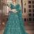Seductive Dark Rama Green thread and Sequins embroidered net semi stitched lehenga