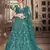 Seductive Dark Rama Green thread and Sequins embroidered net semi stitched lehenga