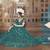 Seductive Dark Rama Green thread and Sequins embroidered net semi stitched lehenga