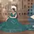 Seductive Dark Rama Green thread and Sequins embroidered net semi stitched lehenga