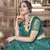 Seductive Dark Rama Green thread and Sequins embroidered net semi stitched lehenga