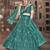 Seductive Dark Rama Green thread and Sequins embroidered net semi stitched lehenga