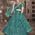 Seductive Dark Rama Green thread and Sequins embroidered net semi stitched lehenga