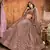 Irresistible Dark-brown thread and sequins embroidered net semi stitched lehenga
