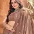 Irresistible Dark-brown thread and sequins embroidered net semi stitched lehenga