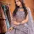 Entrancing Grey thread and sequins embroidered net semi stitched lehenga