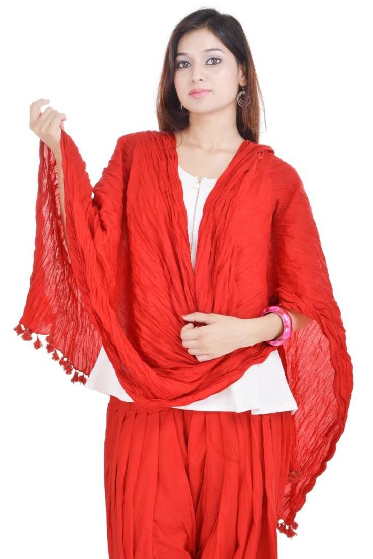 Buy Red Cotton Dupatta Online