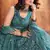 Enthralling Dark rama green thread and sequins embroidered net semi stitched lehenga