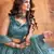 Enthralling Dark rama green thread and sequins embroidered net semi stitched lehenga