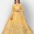 Dreamy Mustard thread embroidered with Foil Mirror Soft Tissue organza semi stitched lehenga