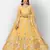 Dreamy Mustard thread embroidered with Foil Mirror Soft Tissue organza semi stitched lehenga