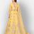 Dreamy Mustard thread embroidered with Foil Mirror Soft Tissue organza semi stitched lehenga