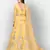 Dreamy Mustard thread embroidered with Foil Mirror Soft Tissue organza semi stitched lehenga