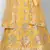 Dreamy Mustard thread embroidered with Foil Mirror Soft Tissue organza semi stitched lehenga