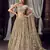 inviting Light-brown sequins, zari and thread embroidered net semi stitched lehenga