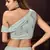 intriguing Light-grey sequins, zari and thread embroidered net semi stitched lehenga