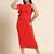 Red POLYESTER solid bodycon dress