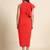 Red POLYESTER solid bodycon dress