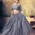 agreeable Grey Mukesh work georgette semi stitched lehenga