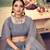 agreeable Grey Mukesh work georgette semi stitched lehenga