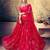 likable Red Mukesh work georgette semi stitched lehenga