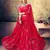 likable Red Mukesh work georgette semi stitched lehenga