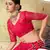 likable Red Mukesh work georgette semi stitched lehenga