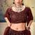 endearing Brown Mukesh work georgette semi stitched lehenga