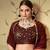 endearing Brown Mukesh work georgette semi stitched lehenga