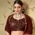 endearing Brown Mukesh work georgette semi stitched lehenga