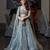 delectable Grey embroidered satin Semi Stitched Lehenga
