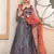 delectable Grey embroidered satin semi stitched lehenga