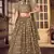 Dazzling Brown mirror net semi stitched lehenga