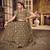 Dazzling Brown mirror net semi stitched lehenga