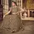 Dazzling Brown mirror net semi stitched lehenga