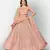 Engaging Peach embroidered net semi stitched lehenga