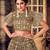 Dazzling Brown mirror net semi stitched lehenga