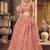 Seductive Pink mirror net semi stitched lehenga