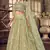 Alluring Light-green mirror net semi stitched lehenga